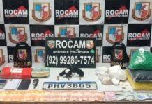 Polícia Militar prende homem e apreende foragido com drogas e arma em carro