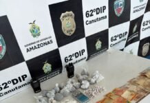 Polícia prende dupla em ponto de venda de drogas, no município de Canutama
