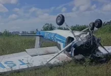 Avião monomotor cai e deixa um morto e um ferido, no aeroclube de Manaus