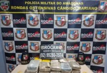 Operação Interior Mais Seguro: PMAM apreende 23 kg de maconha tipo skunk e prende homem por tráfico de drogas, em Tefé