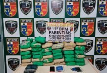 Polícia Militar do Amazonas apreende 38 tabletes de entorpecente escondidas em depósito em Parintins