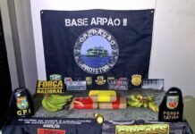 Base Arpão 2: PMAM apreende drogas escondidas em saco de bananas e caixas de equipamentos de informática
