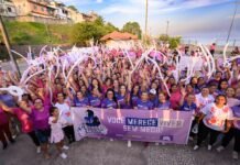 Primeira-dama Thaisa Cidade reforça importância da proteção às mulheres durante abertura do Agosto Lilás