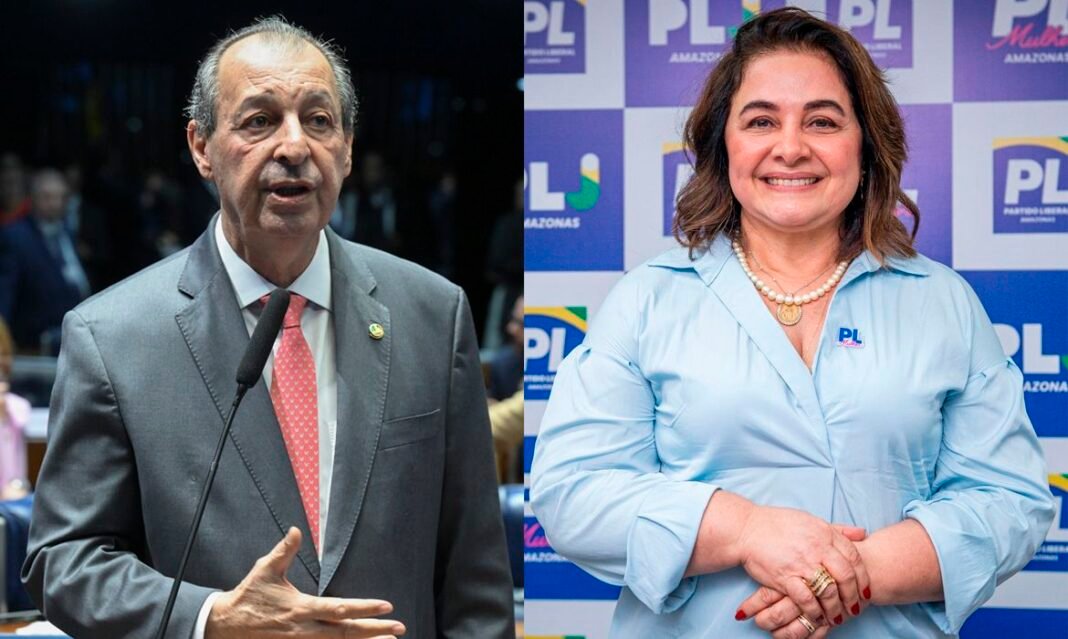 No Amazonas, eleitores vão escolher entre Aziz e Maria do Carmo Brasília (DF), 04/10/2026 - Candidatos ao governo do Amazonas. Omar Aziz, Maria do Carmo Seffair. Foto: Arte/Agência Brasil