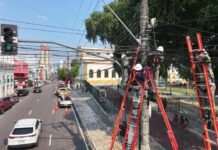 Prefeitura de Manaus amplia ordenamento de cabos com sistema e tecnologia no centro da capital Prefeitura de Manaus